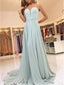 Sweetheart Green Chiffon Lace Floor Length Custom Long Evening Prom Dresses, 17367