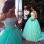 A line Green Ball Gown Evening Prom dresses, tulle prom dresses, prom dresses 2017, dresses for prom, sexy prom dress, 17018