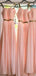 A-line Ruffle Sleeveless Pink Chiffon Long Bridesmaid Dresses Online, WG804