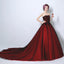 Burgundy A-line Sweetheart Sleeveless Long Prom Dresses Online,12451