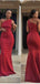 Burgundy Mermaid One Shoulder Cheap Long Bridesmaid Dresses,WG1229