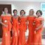 Burnt Orange Mermaid Mismatched Simple Cheap Bridesmaid Dresses Online, WG523