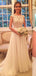 Cap Sleeve Lace See Through Chiffon Beach Wedding Dresses Online, WD418