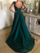 Cap Sleeve Sleeves Emerald Green Evening Prom Dresses, Cheap Sweet 16 Dresses, 18307