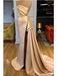 Champagne Mermaid Sweetheart High Slit Cheap Long Prom Dresses,12675