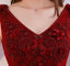 Dark Red Sexy Deep V Neckline Lace Beaded Long Evening Prom Dresses, Popular Cheap Long Party Prom Dresses, 17300