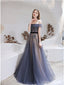 Elegant Blue A-line Off Shoulder Long Prom Dresses Online, Evening Party Dresses,12566