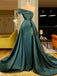 Emerald Green Mermaid Sweetheart High Slit Cheap Long Prom Dresses,12707