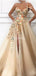 Flower Shoulder Side Slit Cute Long Evening Prom Dresses, Evening Party Prom Dresses, 12224