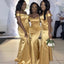 Gold Mermaid Off Shoulder Cheap Long Bridesmaid Dresses Gown Online,WG952