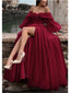Gorgeous A-line High Slit Cheap Maxi Long Prom Dresses,13066