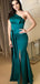 Green One Shoulder Mermaid Side Slit Cheap Long Bridesmaid Dresses Online,WG1473