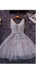 Grey Sleeveless Lace Short Homecoming Dresses Online, Cheap Short Prom Dresses, CM865