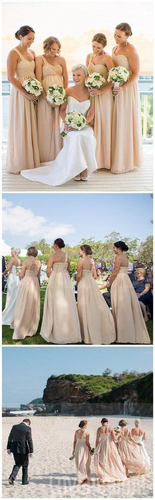 Inexpensive Chiffon One Shoulder Empire Waist Pregnant Women Sweet Heart Floor-length A Line  Bridesmaid Dresses, WG60