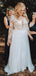 Long Sleeves Chiffon Beach Plus Size Wedding Dresses Online, Cheap Bridal Dresses, WD649