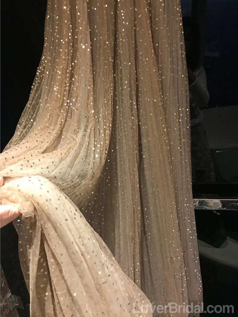 Long Sleeves Sparkly Tulle Long Evening Prom Dresses, Cheap Custom Sweet 16 Dresses, 18568