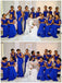 Mermaid Royal Blue Mismatched Mermaid Short Cheap Bridesmaid Dresses Online, WG656