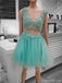 Mint Green Applique Sparkly Cheap Short Homecoming Dresses Online, Cheap Short Prom Dresses, CM833