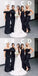 Mismatched Black Mermaid Cheap Long Bridesmaid Dresses Online,WG1059