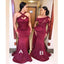 Mismatched Burgundy Mermaid Lace Applique Bridesmaid Dresses Gown Online,WG953