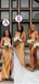 Mismatched Champagne Gold Mermaid Cheap Long Bridesmaid Dresses,WG1162