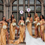 Mismatched Champagne Gold Mermaid Cheap Long Bridesmaid Dresses,WG1162