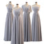 Mismatched Grey Chiffon Long Bridesmaid Dresses Online, WG795