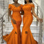Mismatched Orange Mermaid Cheap Long Bridesmaid Dresses,WG1440