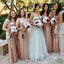 Mismatched Rose Gold Sequin Mermaid Long Cheap Bridesmaid Dresses Online, WG325