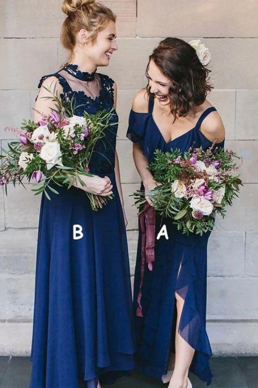 Mismatched Royal Blue Cheap Bridesmaid Dresses Online, WG775