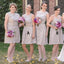 Mismatched Sparkly Grey Lace Cheap Short Bridesmaid Dresses Online, WG364