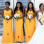 Mismatched Yellow Mermaid Cheap Long Bridesmaid Dresses,WG1233