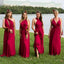 Multiway Red A-line Cheap Long Bridesmaid Dresses Online,WG1036