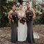 Newest Grey Mermaid Halter Cheap Long Bridesmaid Dresses,WG1346