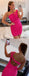 Newest Pink One Shoulder Short Homecoming Dresses,Cheap Short Prom Dresses,CM937