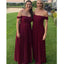 Off Shoulder Dark Red Long Bridesmaid Dresses Online, Cheap Bridesmaids Dresses, WG737