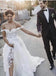 Off Shoulder Lace A-line Wedding Dresses Online, Cheap Unique Bridal Dresses, WD597