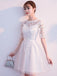 Off Shoulder Lace Short Sleeves Cheap Homecoming Dresses Online, Cheap Short Prom Dresses, CM798