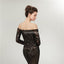 Off Shoulder Long Sleeves Black Sparkly Mermaid Long Evening Prom Dresses, Evening Party Prom Dresses, 12014