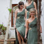One Shoulder Side Slit Unique Jersey Long Wedding Bridesmaid Dresses, WG329