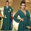 Open Back Long Sleeves Green Chiffon Cheap Bridesmaid Dresses Online, WG760