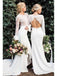 Open Back Long Sleeves Mermaid Cheap Wedding Dresses Online, Cheap Bridal Dresses, WD545