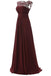 Open Back See Through Burgundy Lace Cheap Long Bridesmaid Dresses Online, WG295