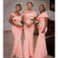 Orange Mermaid Off Shoulder Cheap Long Bridesmaid Dresses Online,WG1190