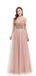 Pink A-line Off Shoulder Spaghetti Straps Backless Prom Dresses Online,12611