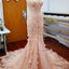 Pink Lace Sweetheart Sexy Mermaid Wedding Party Dresses With Appliques, WD0033