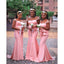 Pink Mermaid Illusion Sleeveless Long Bridesmaid Dressing Gown Online,WG899