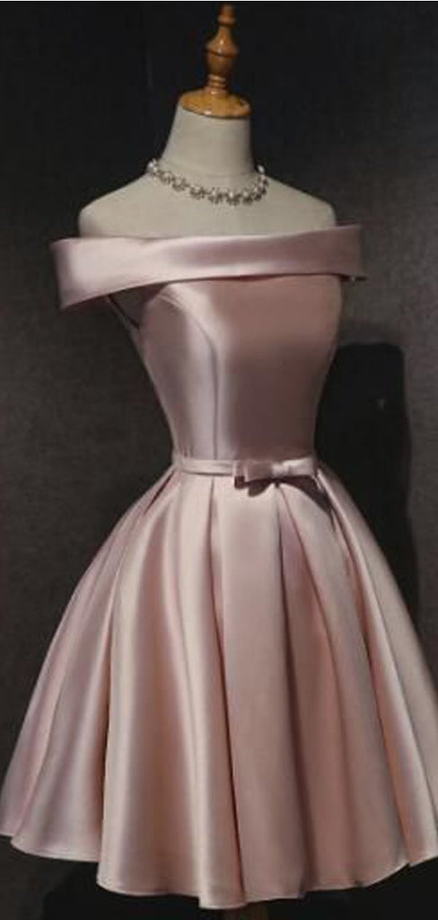 Pink Off Shoulder Short Homecoming Dresses Online, Cheap Short Prom Dresses, CM848