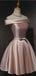 Pink Off Shoulder Short Homecoming Dresses Online, Cheap Short Prom Dresses, CM848