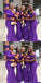 Purple Mermaid One Shoulder Cheap Long Bridesmaid Dresses,WG1275